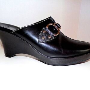 Cole Haan Black Slide-on Mule Wedges